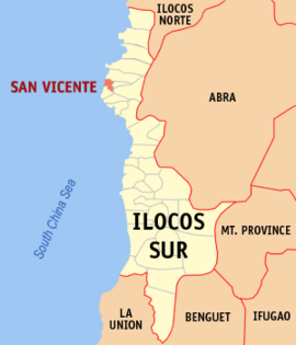 San Vicente na Ilocos Sul Coordenadas : 17°35'41"N, 120°22'31"E