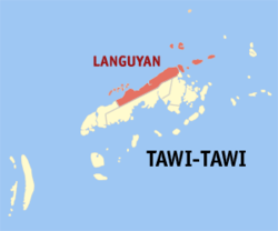 Mapa de Tawi-Tawi con Languyan resaltado