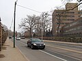 South College Avenue, Fairmount, Philadelphia, PA 19130, looking east, 2100 block, Philadelphia Nursing Home on right