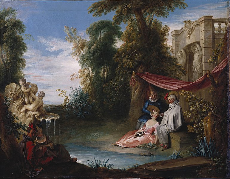 File:Philippe Mercier (1689-1760) - Comedians by a Fountain - RCIN 401328 - Royal Collection.jpg