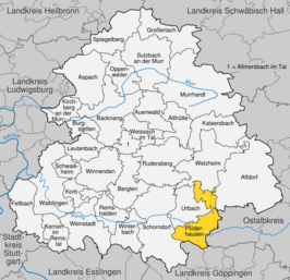 Kaart van Plüderhausen
