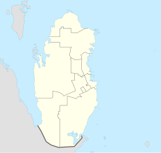 A map of Qatar with Doha marked in the east of the country.