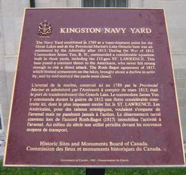 Kingston Royal Naval Dockyard plaque at Royal Military College of Canada