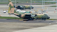 A C-130H taxiing at Songshan Air Base ROCAF C-130H 1307 Taxiing at Songshan Air Force Base 20160924.jpg