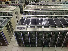 servers rack of Worldwide LHC Computing Grid in CERN Rack of Worldwide LHC Computing Grid.jpg