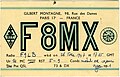 Carte QSL de F8MX, France (1947).