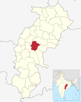 Ligging in de staat Chhattisgarh