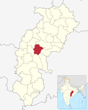Raipur in Chhattisgarh (India).svg