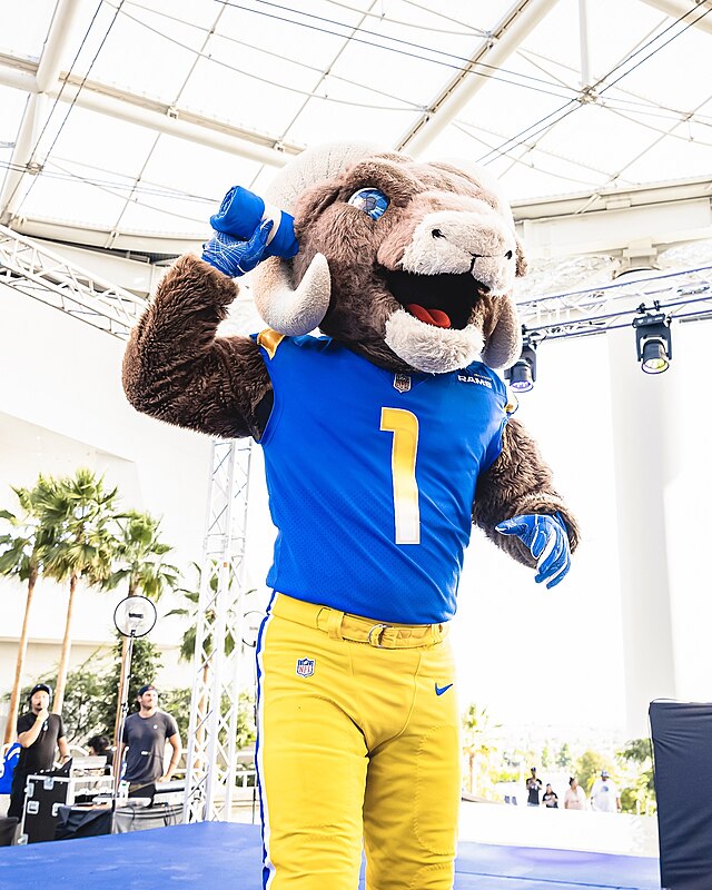 Los Angeles Rams - Our mascot Rampage coaching up his squad at the