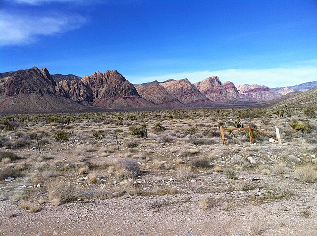 Red Rock Canyon National Conservation Area from SR 160, west of Blue Diamond in 2011