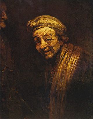 <i>Self-Portrait as Zeuxis Laughing</i> Self-portrait by Rembrandt