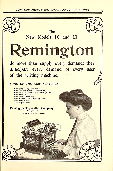 ไฟล์:Remington Typewriter Company - New Models 10 and 11, 1909.jpg