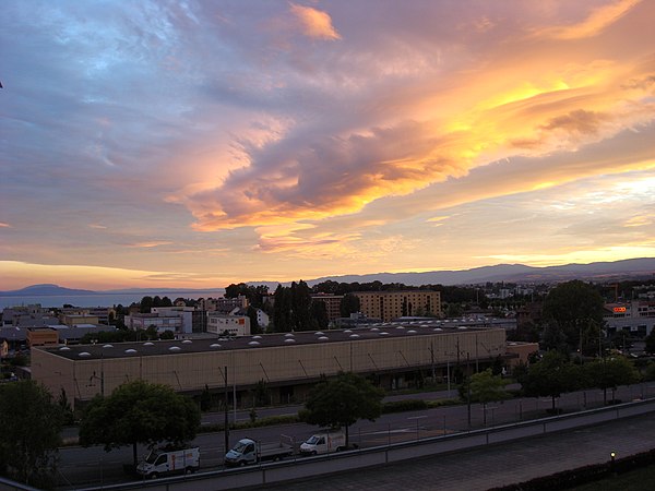 View of Renens at sunset