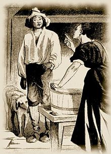 Rip Van Winkle scolded by his "termagant wife", 1870 illustration by Sol Eytinge Jr. Rip Van Winkle scolded by his wife.jpg