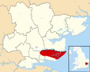 Rochford shown within Essex