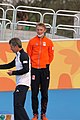 Deutsch: Badminton bei den Olympischen Jugendspielen 2018; Tag 2, 8. Oktober 2018; Siegerehrung Jungen English: Roller speed skating at the 2018 Summer Youth Olympics; day 2, 8 October 2018 – Boys Victory Ceremony