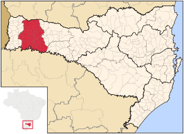 Ligging van de Braziliaanse microregio Chapecó in Santa Catarina