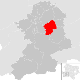 Kommunens läge i distriktet Scheibbs