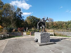 Sculpture in the Welsh National and Universal Mining Memorial Garden, Senghenydd - geograph.org.uk - 5560708.jpg