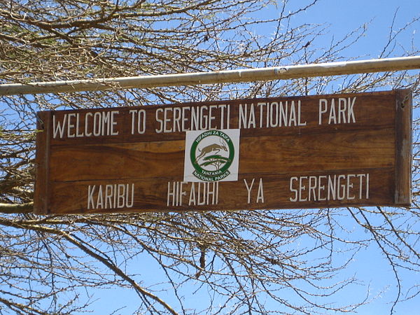 The Serengeti National Park Sign