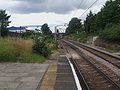 Looking west at the western end of the station towards Ilford Depot, the eastern part of which occupies the location of the connection towards Newbury Park, abandoned in 1956.