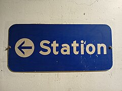 Sign for station in the old garage.jpg