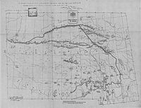 Simla Accord treaty map, signed in 1914 (showing the boundary of Tibet and the boundary of Outer Tibet)