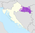 Slavonija na karti Hrvatske.