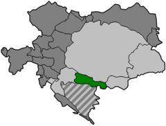 Kungariket Slavonien i grönt.