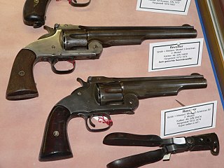 <span class="mw-page-title-main">Smith & Wesson Model 3</span> Single-action, cartridge-firing, top-break revolver