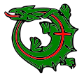 Ouroboros de l'orde: el drac en cercle, amb la creu sobre el llom