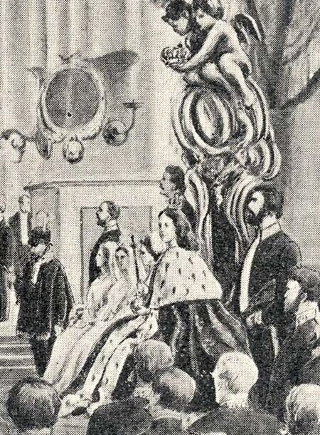 Sofia at Oscar's and her coronation, wearing the Queen's Crown