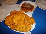 Sopaipillas, in background with chancaca