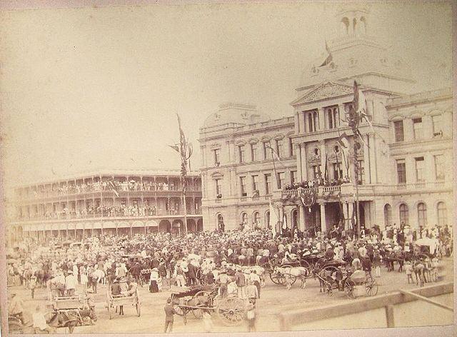 The Volksraad receiving President Paul Kruger at the Ou Raadsaal, circa 1890