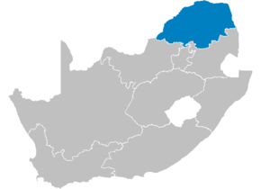 Kart over Limpopo (nordsotho, tsonga, venda, afrikaans, setswana) ILimpopo (sør-ndebele)
