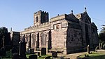 Church of St Lawrence and Coffin Lids and Benches on South Side