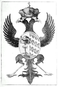 Stemma concesso a Giangiorgio Trissino dal Vello d'Oro nel 1515 (dalla monografia dedicatagli da P.F. Castelli nel 1753).