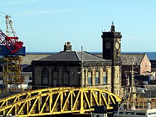 Sunderland Dock Company offices (1850 by John Murray) and the Gladstone Swing Bridge of 1874