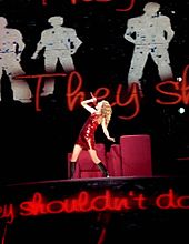 Swift performing "Forever & Always" on the Fearless Tour (2010) Taylor Swift - Fearless Tour - Los Angeles 04.jpg