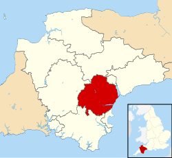 Teignbridge shown within Devon