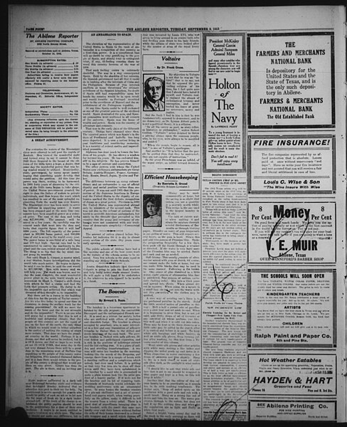 File:The Abilene Daily Reporter (Abilene, Tex.), Vol. 17, No. 218, Ed. 1 Tuesday, September 9, 1913 - DPLA - 5427a87f9e91fc619912316aa1a5a6f5 (page 4).jpg