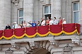 The British royal family on the balcony of Buckingham Palace.JPG