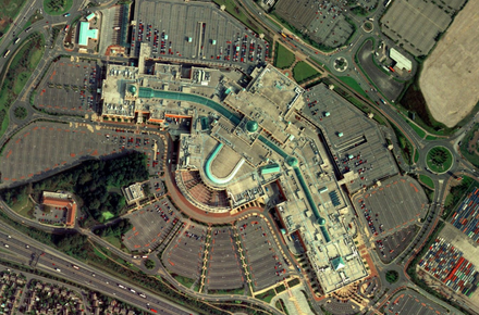 Aerial view of the Trafford Centre