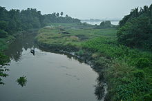 The Saraswati with Ganges in the distance Tribeni Rivers Saraswati and Bhagirati.JPG