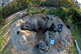 US Navy Seabees with a completed defensive machine gun position during training, 2008.