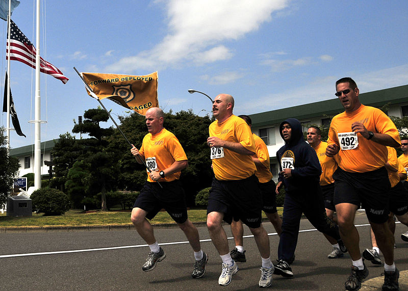 File:US Navy 090911-N-0807W-136 Sailors assigned to Fleet Activities Sasebo run in formation through the base during a Sept. 11 commemoration and 5 kilometer run.jpg