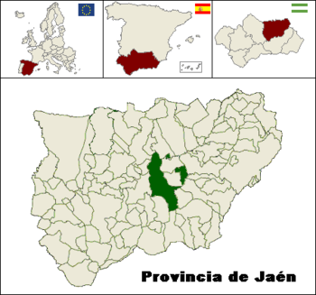 Municipio de Úbeda y su posición en la provincia de Jaén