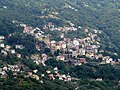 Panorama di Uscio dalla frazione di Calcinara, Liguria, Italia