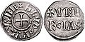 흘로도비쿠스 임페르의 이름이 새겨진 데나리온 동전 (819년)