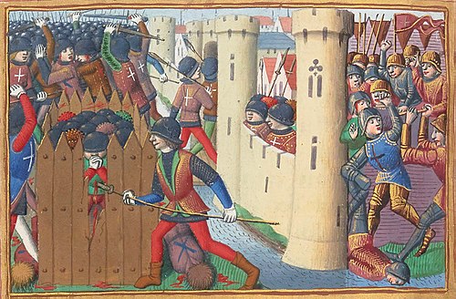 15世纪的绘画描绘奥尔良围城期间，法军部队攻击英军堡垒。